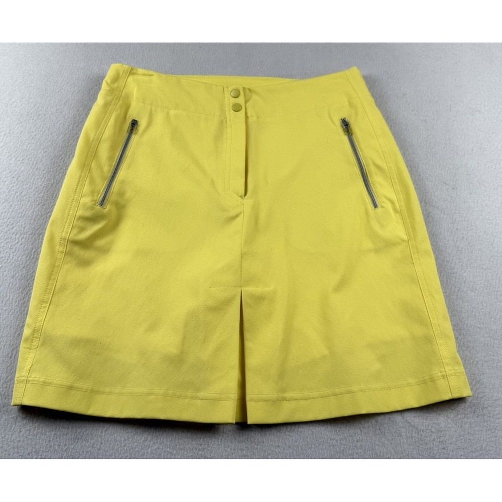 TAIL Tech Golf Skort Size 4 EUC Yellow Zip Pockets